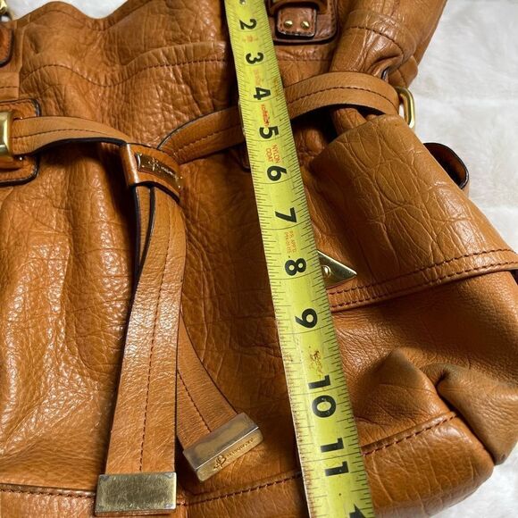 B Makowsky leather tan shoulder bag with soft finish gold tone accents - Picture 10 of 13